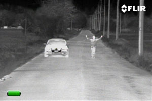 FLIR Scout TS32r Pro Thermal Night Vision Monocular at 100 Yards Distance