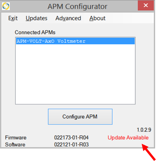 How do I update the firmware in the APM