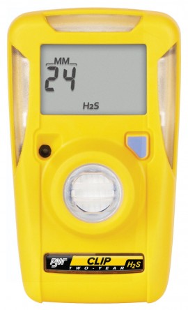 Honeywell BW Clip Series Single-Gas Detector, H<sub>2</sub>S, 0 to 100 ppm, two-year-
