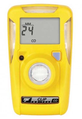 Honeywell BW Clip Series Single-Gas Detector with continuous monitoring, O<sub>2</sub>, 0 to 25% volume, two-year-