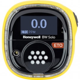 Honeywell BW Solo Single-Gas Detector with Bluetooth and yellow housing, C<sub>2</sub>H<sub>4</sub>O, 0 to 100 ppm-