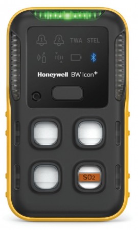 Honeywell BW Icon+ Series Single-Gas Detector, SO&lt;sub&gt;2&lt;/sub&gt;, yellow-