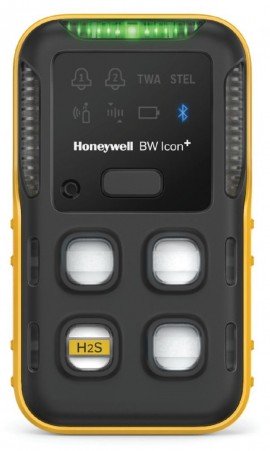 Honeywell BW Icon+ Series Single-Gas Detector, H&lt;sub&gt;2&lt;/sub&gt;S, yellow-