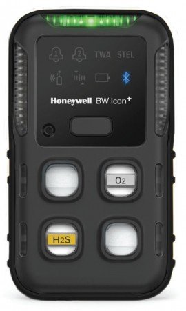 Honeywell BW Icon+ Series Multi-Gas Detector, O&lt;sub&gt;2&lt;/sub&gt;/H&lt;sub&gt;2&lt;/sub&gt;S, black-