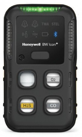 Honeywell BW Icon+ Series Multi-Gas Detector, O<sub>2</sub>/H<sub>2</sub>S/CO, black-