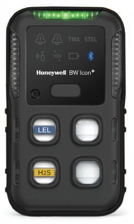 Honeywell BW Icon+ Series Multi-Gas Detector, %LEL(IR)/H&lt;sub&gt;2&lt;/sub&gt;S, black-