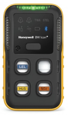 Honeywell BW Icon+ Series Multi-Gas Detector, %LEL(IR)/H&lt;sub&gt;2&lt;/sub&gt;S/SO&lt;sub&gt;2&lt;/sub&gt;, yellow-