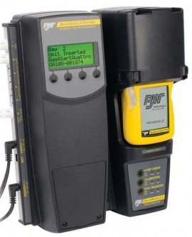 BW DOCK2-2-1C1N-00-G MicroDock II Automatic Test &amp; Calibration Station with GasAlertQuattro module (charging) with power supply and 2 inlets -