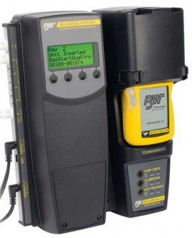 BW DOCK2-2-1C1N-00-G MicroDock II Automatic Test &amp; Calibration Station with GasAlertQuattro module (charging) with power supply and 2 inlets -