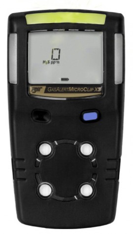 Honeywell BW MicroClip X3 Series Single-Gas Detector, H&lt;sub&gt;2&lt;/sub&gt;S, black-