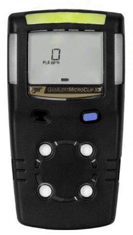 Honeywell BW MicroClip X3 Series Single-Gas Detector, H<sub>2</sub>S, black-