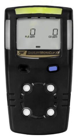 Honeywell BW MicroClip X3 Series Multi-Gas Detector, H&lt;sub&gt;2&lt;/sub&gt;S/CO, black-