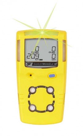 Honeywell BW MicroClip XL Series Multi-Gas Detector, O<sub>2</sub>/LEL/H<sub>2</sub>S, yellow-