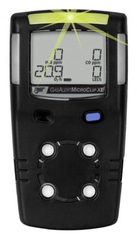 Honeywell BW MicroClip XL Series Multi-Gas Detector, %LEL/O&lt;sub&gt;2&lt;/sub&gt;/H&lt;sub&gt;2&lt;/sub&gt;S/CO, black-